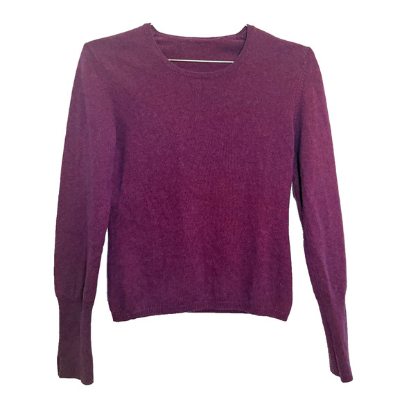 Eric Bompard Cashmere Silk Sweater Mauve Grape Crewneck Pullover Luxury KVSS MAR - Picture 2 of 11